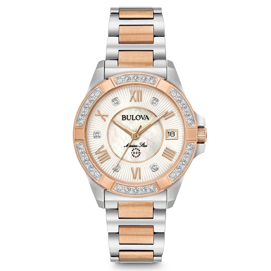 Orologio da Donna Bulova Marine Star Two-Tone con Diamanti e Quadrante in Madreperla