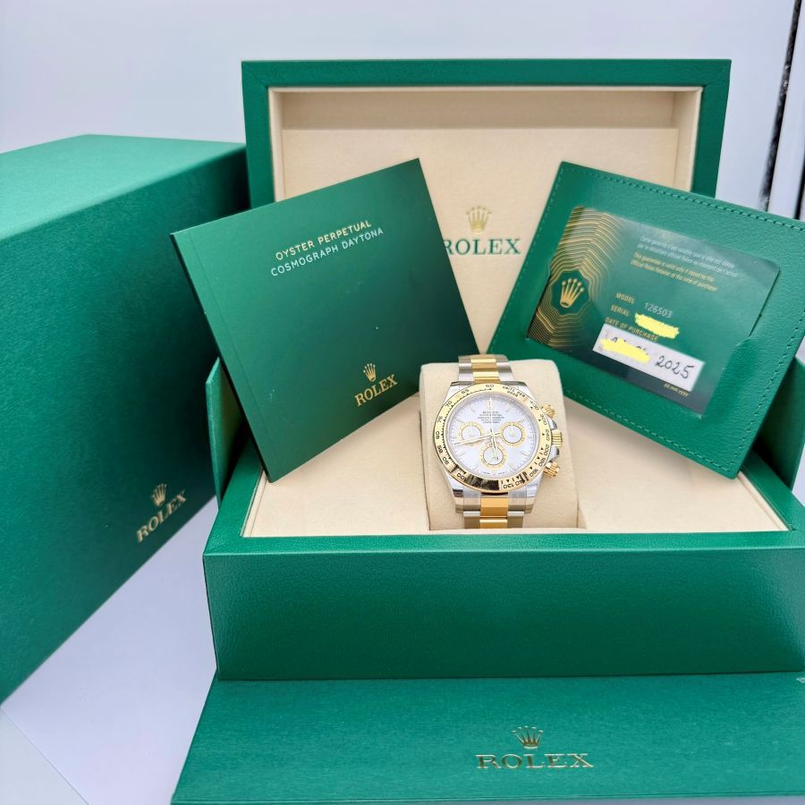Rolex Cosmograph Daytona Acciaio Oystersteel e Oro Giallo Quadrante Bianco 40mm