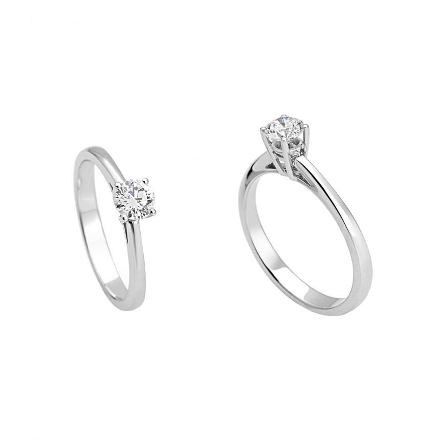 Anello Solitario Giorgio Visconti in Oro Bianco 18k con Diamante Taglio Brillante 0.03 carati