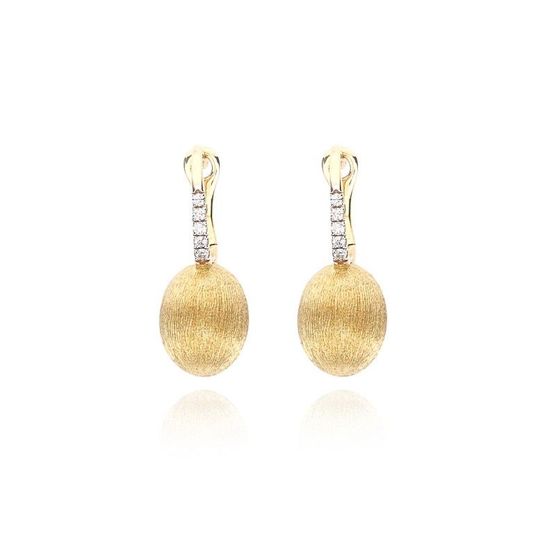 Orecchini Baby Ciliegine in Oro Giallo 18k con Diamanti Naturali