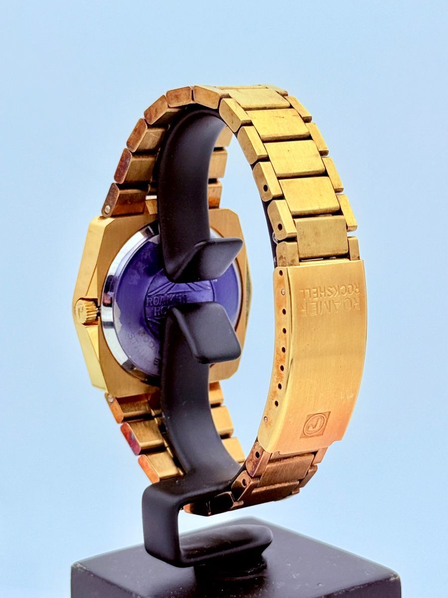 Roamer Rockshell Mark I Automatico Placcato Oro NOS Nuovo