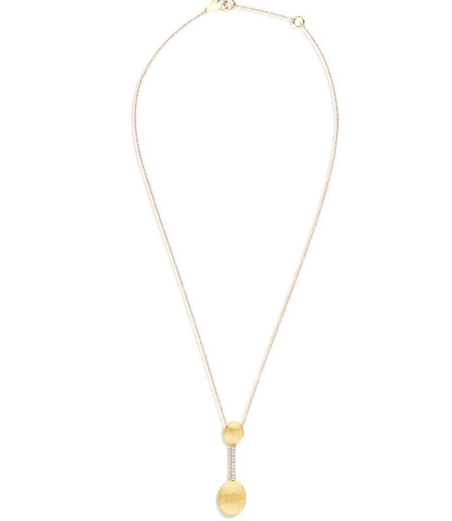 Collana "Dancing Élite" con Ciondolo Elegante in Oro Bianco 18k e Diamanti Naturali