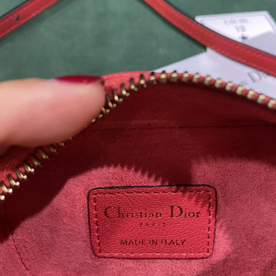 Christian Dior Mini Saddle Bag in Pelle di Vitello Rossa