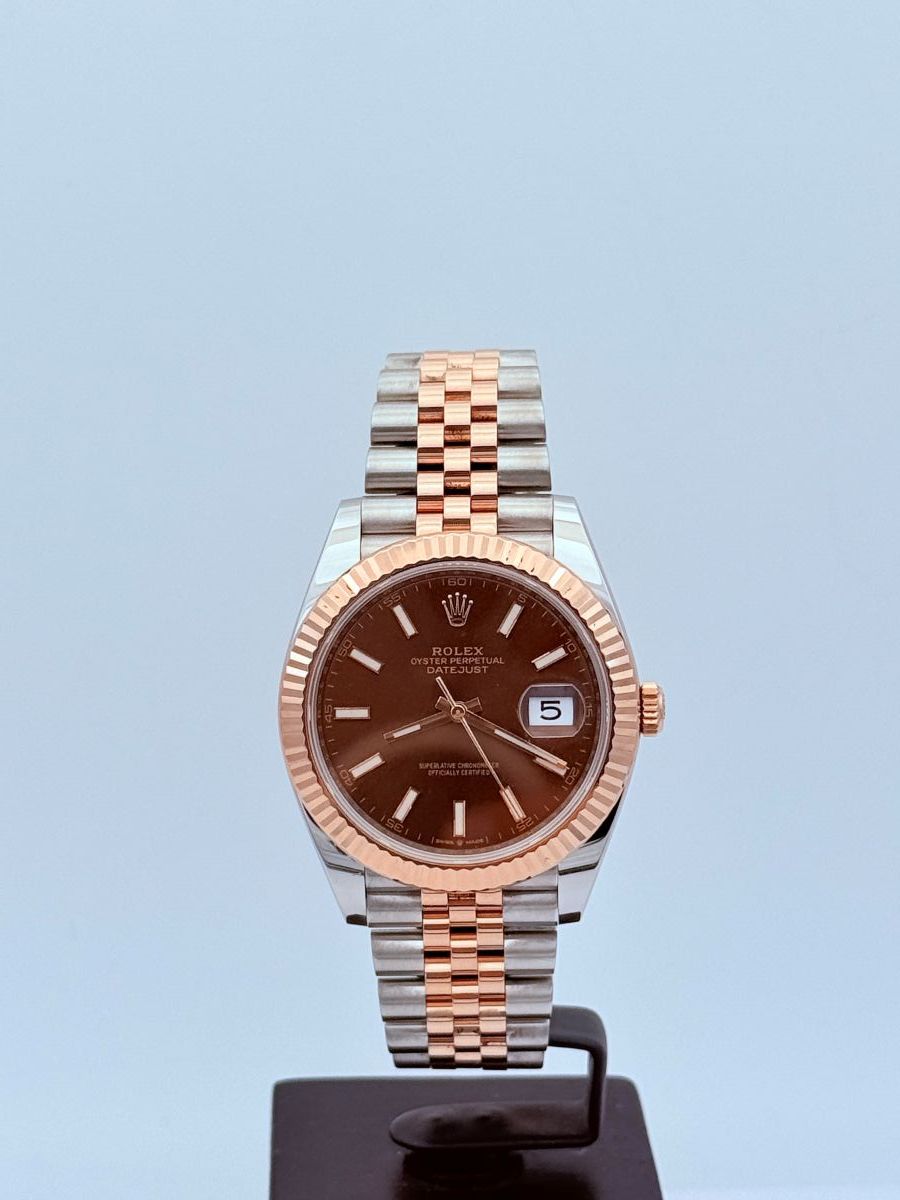 Rolex Datejust 41 Oyster Perpetual Everose Rolesor con Quadrante Chocolate