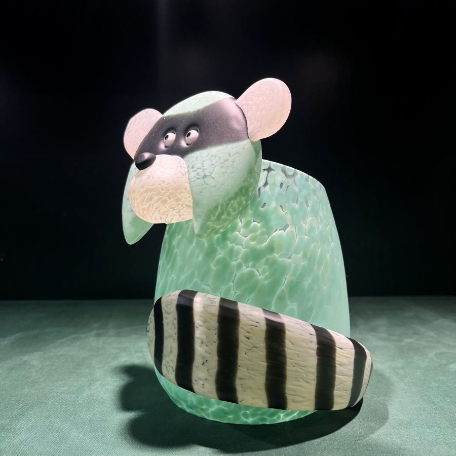 Vaso 'Bandito Small' di Borowski Glass Studio in Vetro Soffiato Verde Chiaro