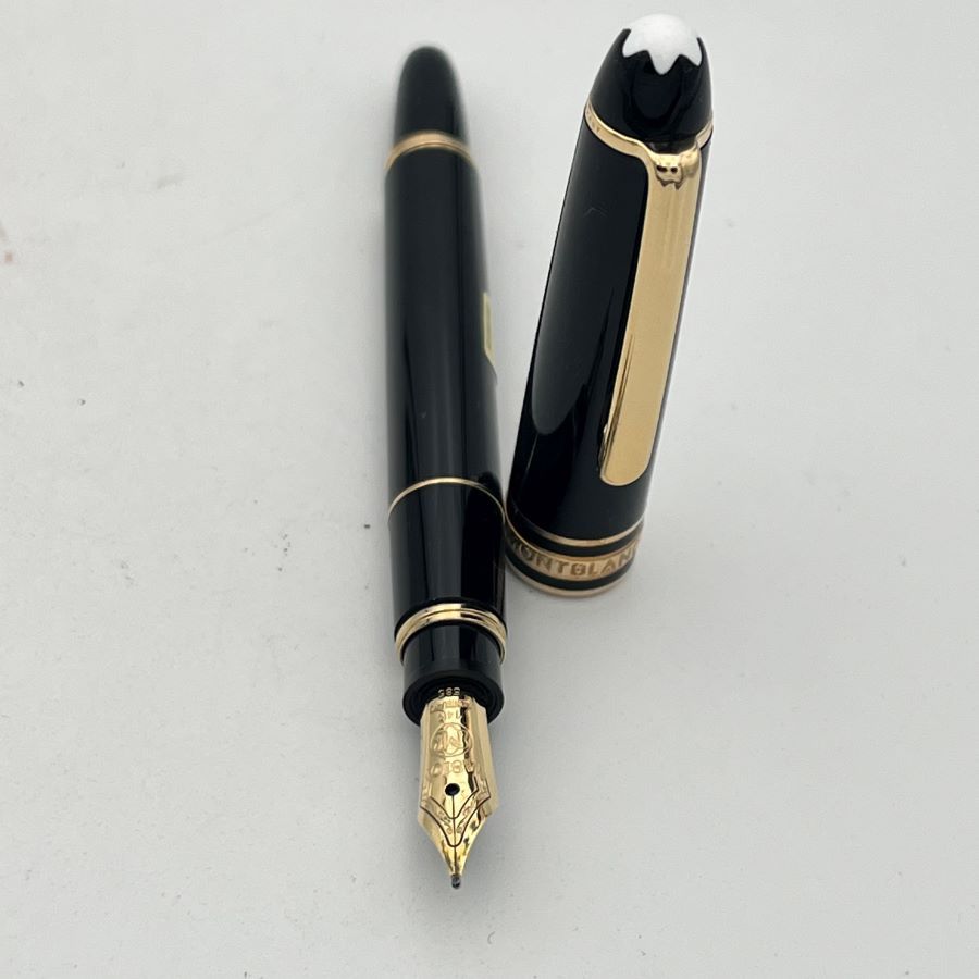 Montblanc Meisterstück Mozart Penna Stilografica Edizione Speciale in Resina Nera e Dettagli Dorati - Full Set NOS