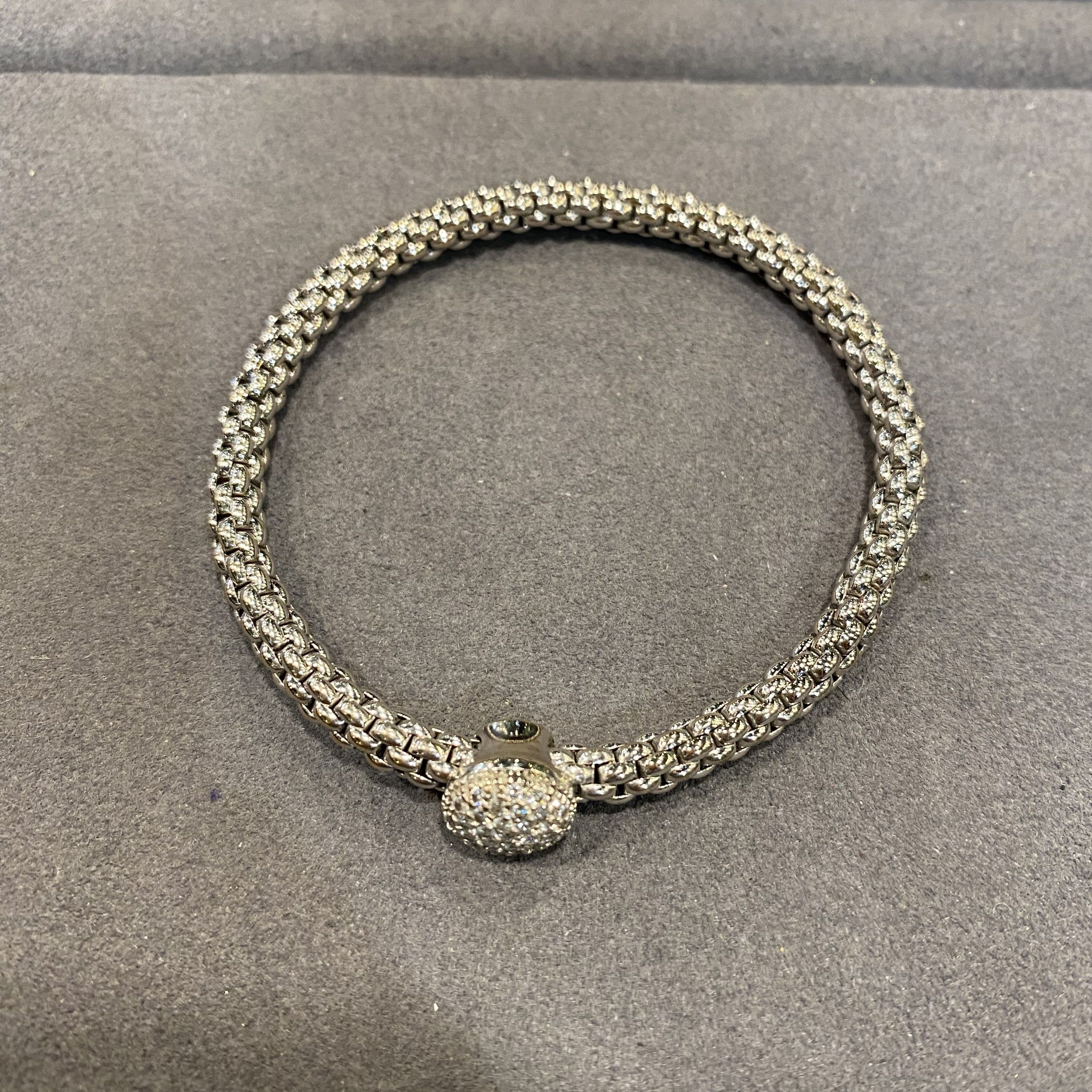 Bracciale Elasticizzato Fope Flexi'it in Oro 18kt con Pavé di Diamanti 0,41ct