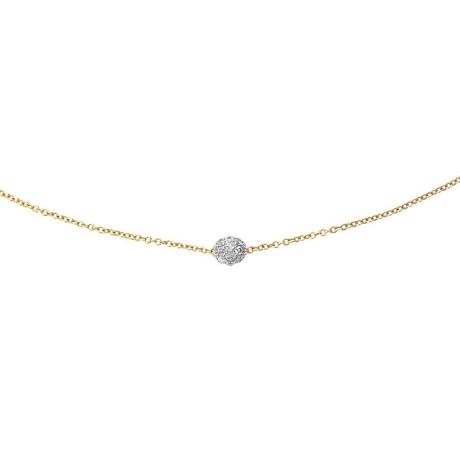 Collana Punto Luce "Dancing Élite" in Oro Bianco 18k con Diamante Naturale