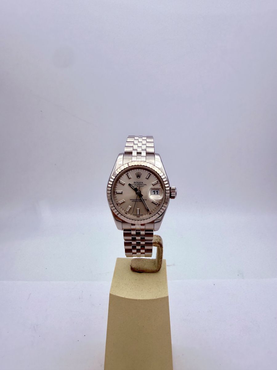 Rolex Lady-Datejust 179174 con quadrante grigio a indici, anno 2012